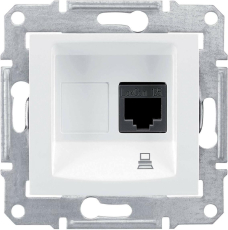 Компьютерная розетка Sedna (RJ45) 5e, неэкранированная UTP (белый) Компьютерная розетка Sedna (RJ45) 5e, неэкранированная UTP (белый)