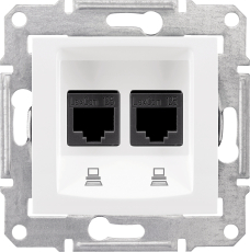 Компьютерная розетка Sedna (RJ45) двойная, 5e, неэкранированная UTP (белый) Компьютерная розетка Sedna (RJ45) двойная, 5e, неэкранированная UTP (белый)