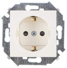 Розетка Simon 15 с заземлением и шторками (слоновая кость) Розетка Simon 15 с заземлением и шторками (слоновая кость)