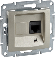Компьютерная розетка Sedna (RJ45) 5e, неэкранированная UTP (титан) Компьютерная розетка Sedna (RJ45) 5e, неэкранированная UTP (титан)