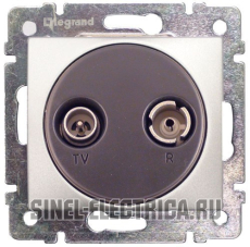 Розетка TV-FM звезда 1,5Дб Legrand Valena (алюминий) Розетка TV-FM звезда 1,5Дб Legrand Valena (алюминий)