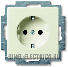 Розетка с заземлением со шторками с безвинтовыми зажимами ABB Basic 55 (слоновая кость) Розетка с заземлением со шторками с безвинтовыми зажимами ABB Basic 55 (слоновая кость)