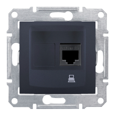 Компьютерная розетка Sedna (RJ45) 5e, неэкранированная UTP (графит) Компьютерная розетка Sedna (RJ45) 5e, неэкранированная UTP (графит)